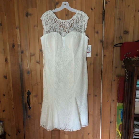 David's Bridal Dresses & Skirts - David’s Bridal off white/short wedding dress 16W